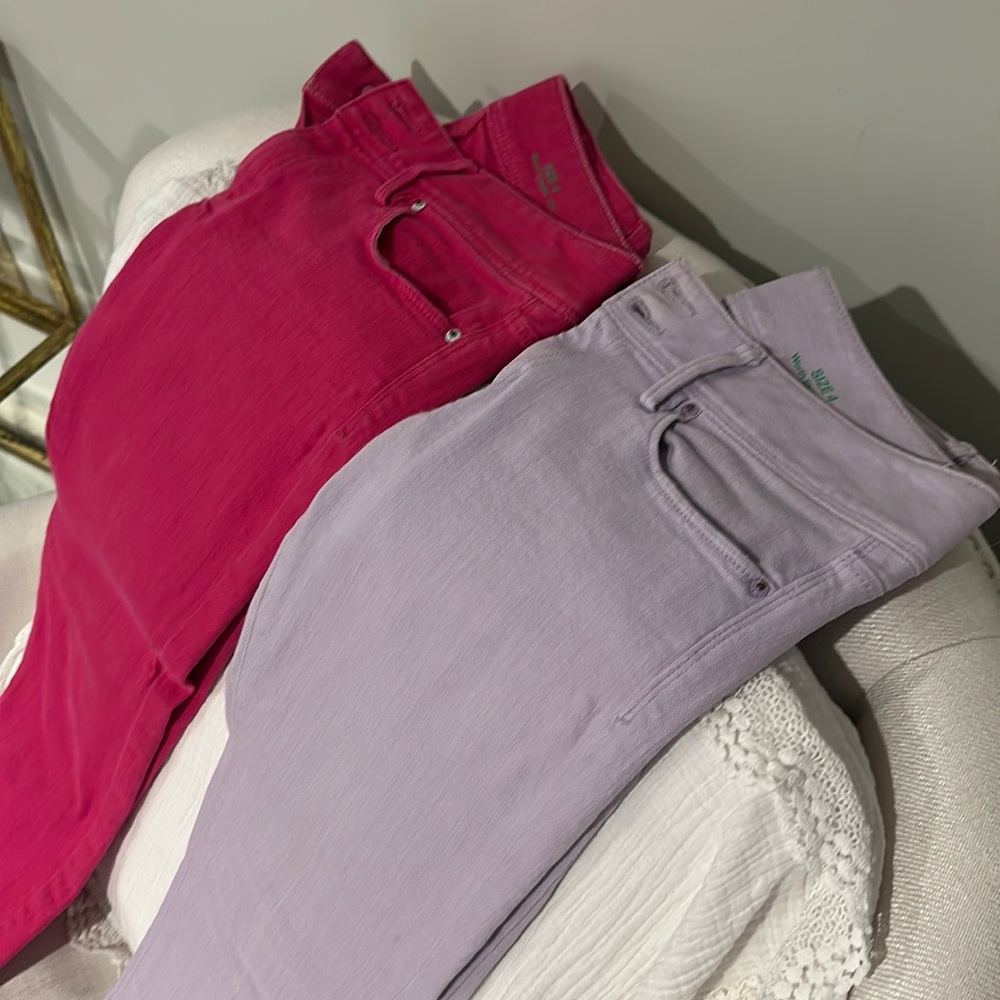 Lilly Pulitzer Pink and Lavender Straight Leg Jeans